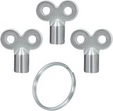 KOTARBAU® 3 Stuks Verwarmingsontluchtingssleutel, ZnAl, Ontluchtingssleutel, Zilver, Radiator Ontluchten Sleutel, Met Sleutelring Handige Universele, Radiatorsleutel