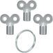KOTARBAU® 3 Pièces Clé de Purge de Chauffage, ZnAl, Clé de Purge, Argent, Clé de Purge de Radiateur, Avec Anneau Clé Universelle Pratique, Clé de Radiateur