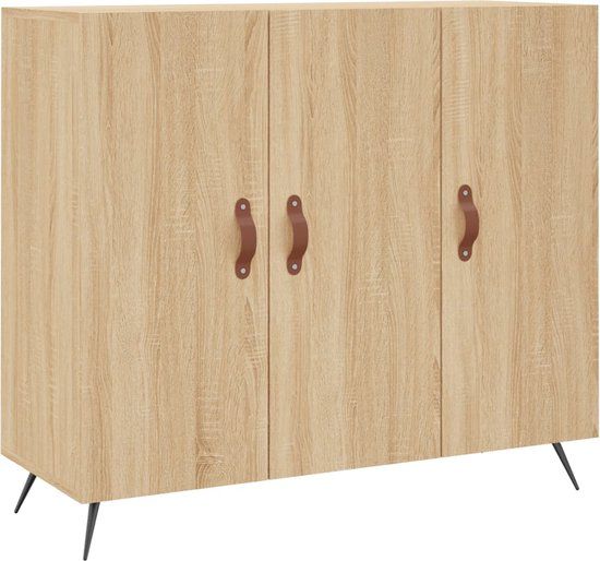 vidaXL Dressoir 90x34x80 cm Bewerkt Hout Sonoma Eikenkleurig