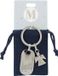 Depesche Beschermengel sleutelhanger met letter M Zilver & donkerblauw