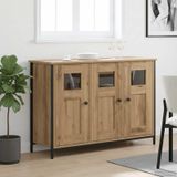 vidaXL Dressoir Artisanaal eiken 100 x 35 x 70 cm Bewerkt hout