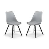 Julian Bowen set van 2 Kari eetkamerstoelen - grijze zitting en zwarte poten