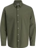 JACK&JONES JJEBREEZE LINEN BLEND SHIRT L/S SN Chemise Homme Manche Longue Coton Lin Coupe Droite Uni Dusty Olive S