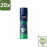 NIVEA MEN 20 x Vaporisateur Fresh Sensation - 150 ml
