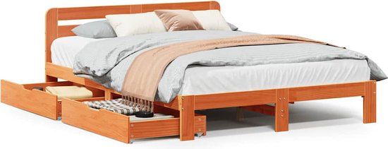 VidaXL Bedframe Wasbruin Grenenhout 120x200 cm
