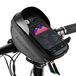 Sacoche de vélo support de téléphone - Sacoche de guidon étanche - Avec pare-soleil - Écran tactile - Jusqu'à 6,0 pouces