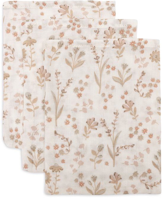 Jollein Baby Hydrofiel Washandje 15x20cm - Bloomy - 3 Stuks