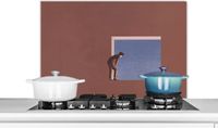 KitchenYeah Spatscherm keuken - Vintage - Design - Man - 90x60 cm - Aluminium