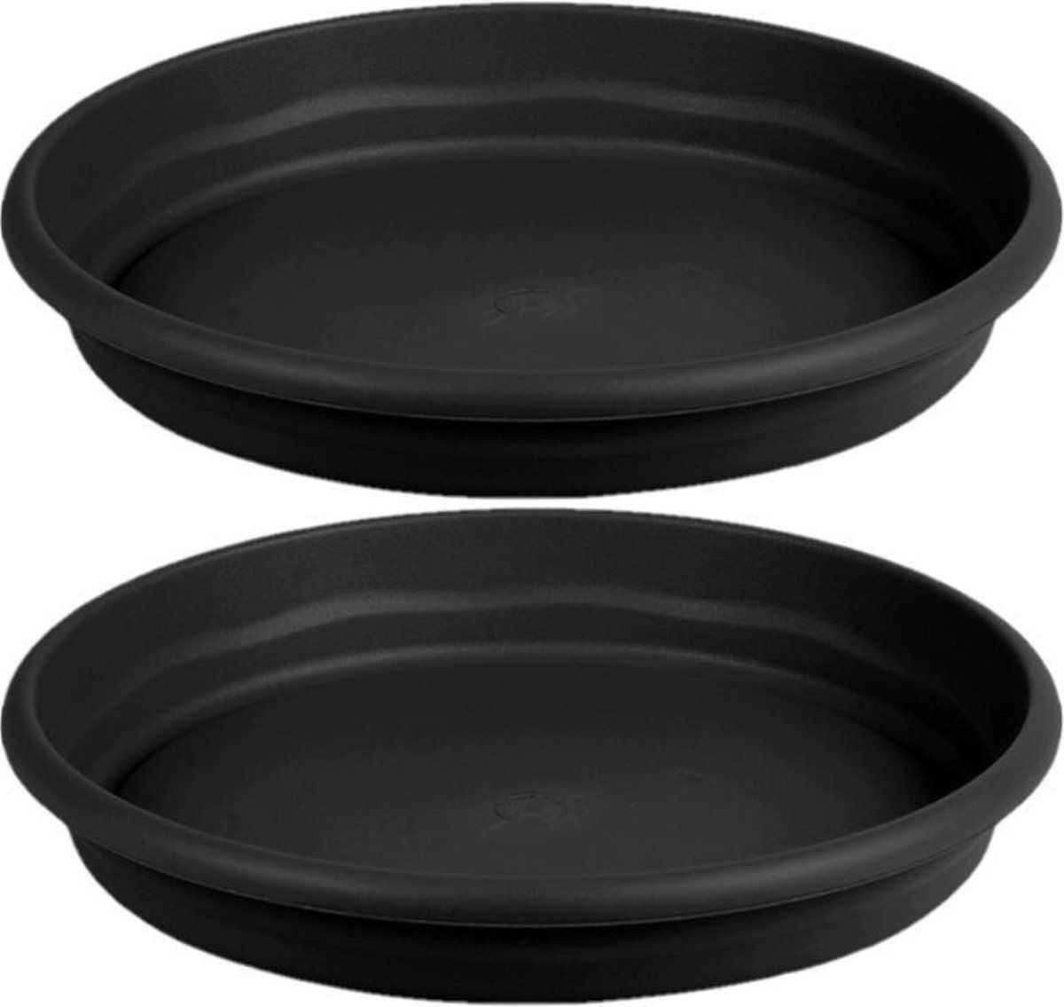 Hega hogar - Bloempot/plantenpot - Antraciet grijs - Kunststof - Ø 26 cm - 4 stuks