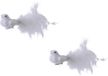 Bellatio Decorations Decoris Kerstboom vogels op clip - 4x st - wit - 17 cm - kunststof - kerstornamenten