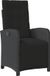 vidaXL Fauteuil de jardin réglable avec repose-pieds poly rotin noir