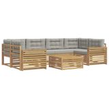 vidaXL Ensemble de canapés d'extérieur 7 pc Blanc et gris clair