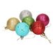 Merkloos / Sans marque Kerstballen - 6x st - gekleurd - D5 cm - piepschuim - glitter - kerstversiering - kerstboomversiering