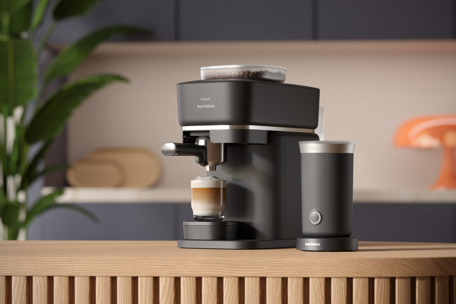 Philips Baristina Melkopschuimer Zwart