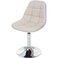Générique HWC-A60 Set van 2 eetkamerstoelen, draaistoel, chroom ~ kunstleer crème
