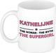 Bellatio Decorations naam cadeau mok - Kathelijne - Woman Myth Supergirl - koffiemok - 300 ml - collega - moederdag