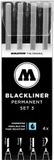Molotow Blackliner - Set 3 - Set van 4 stuks - Zwart