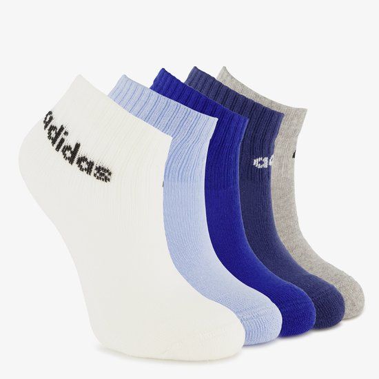 Adidas 5-pack kinder sokken blauw - Maat 34/36