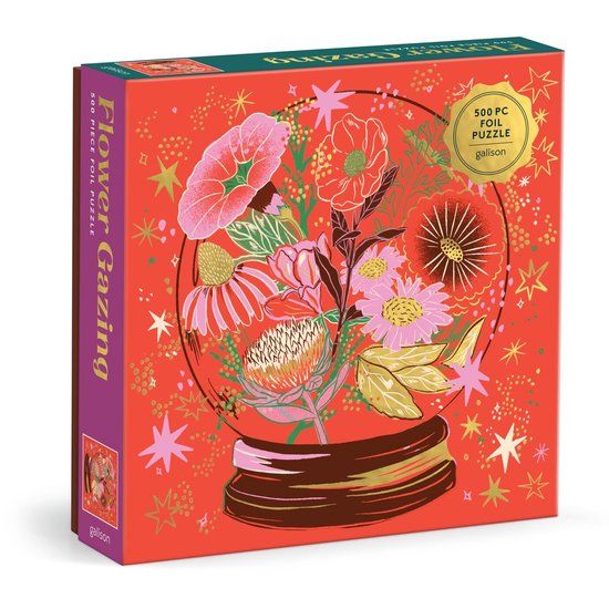 Flower Galison Flower Gazing 500 Piece Foil Puzzle