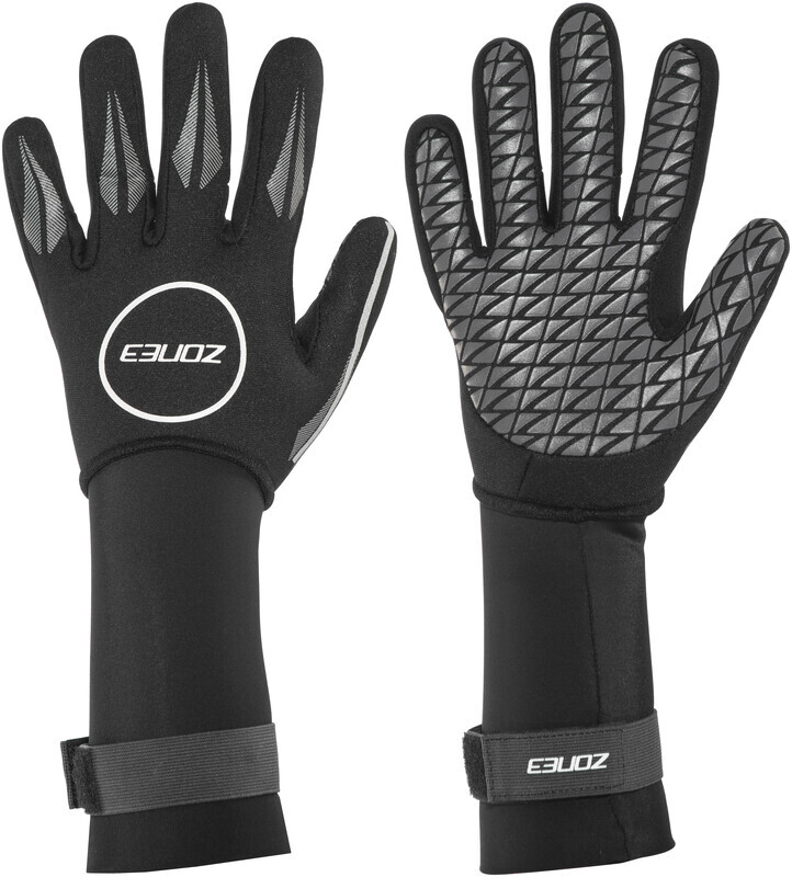 Zone3 Neoprene Swim Gloves, black/reflective silver