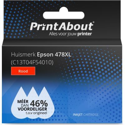 PrintAbout Ink Cartridge 478XL - Red - High Capacity - Compatible with Epson
