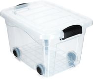 KADAX Kunststof container met wieltjes, 20 liter, transparant