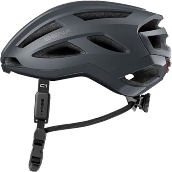 Sena C1 Smart Fietshelm met Bluetooth-intercom en smartphone-connectiviteit (Matte Gray, L)