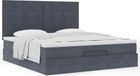 Maison Exclusive - Cadre de lit ottoman en velours gris foncé, pour matelas 180x200 cm