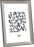 Deknudt Frames Fotolijst S45FD2 - zilver - zwarte buitenrand - 24x30