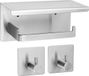 Merkloos Toiletrolhouder zonder boren, roestvrij staal, geborsteld, met 18 cm plank