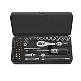 MATADOR 21450001 Dopsleutelset & bitset, metalen ratelkastje, dopsleutelset 1/4 inch met ratel, 54-delige rateldoos M1, Matador gereedschap nr. 21450001