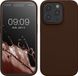 kwmobile Case voor iPhone 15 Pro - Slank TPU-Hoesje met Zachte Afwerking - In chocoladebruin