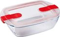 Pyrex Cook & Heat boîte de conservation rectangulaire, 23 x 15 cm, 1,1 litre, en verre borosilicaté, avec couvercle