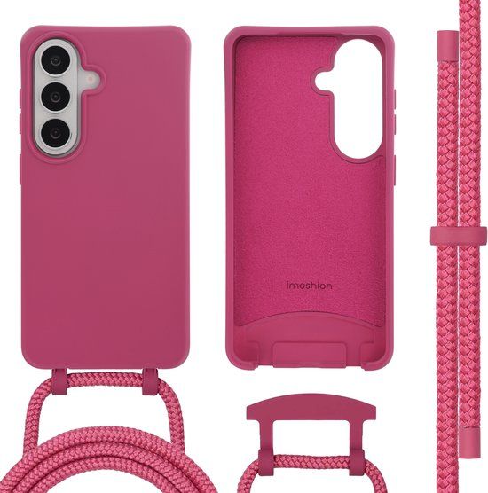 imoshion Hoesje - Geschikt voor Samsung Galaxy S26 - Color Backcover met afneembaar koord met Magnetische Ring - Raspberry