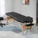 JUTE Massage Table Black Wooden Folding Aesthetic 2-Zone Professional Care Bed