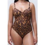 Chantelle Sw 1p Sous-vêtement Covering Wild Leopard Taille : E75 | Maillots une pièce Outlet | Femme