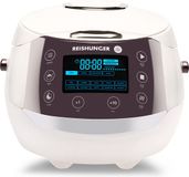 Reishunger Digitale Rijstkoker Wit - Multicooker met 12 programma's, stoominzet, premium binnenpan, timer en warmhoudfunctie