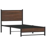 Maison Exclusive Lit en métal de qualité supérieure, sans matelas, finition imitation chêne, couleur marron, dimensions 80x200 cm