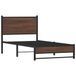 Maison Exclusive Lit en métal de qualité supérieure, sans matelas, finition imitation chêne, couleur marron, dimensions 80x200 cm