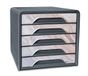 CEP Archiefkast Module Organizer 5 Laden Opslag Documenten Bureau Smoove Mineraal Grijs Storm Print Marmer Roze