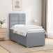vidaXL Boxspringbed met matras en hoofdbord, lichtgrijs, éénpersoons, stof