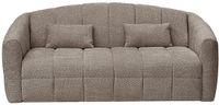 Vente-unique Vierzitsslaapbank express in taupe boucléstof - Slaapruimte 160 cm - Matras 13 cm RETUNA