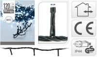 Merkloos / Sans marque Kerstverlichting - 2x - LED - 120 lampjes - helder wit - 11 meter - lichtsnoeren