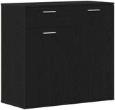 vidaXL Dressoir zwart eiken look 80 x 36 x 75 cm