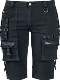 Gothicana by EMP Gothicana Zwarte denim shorts met gespen - Dames - 29