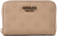GUESS Ella Logo SLG Zip Around Portemonnee Beige Logo Taupe
