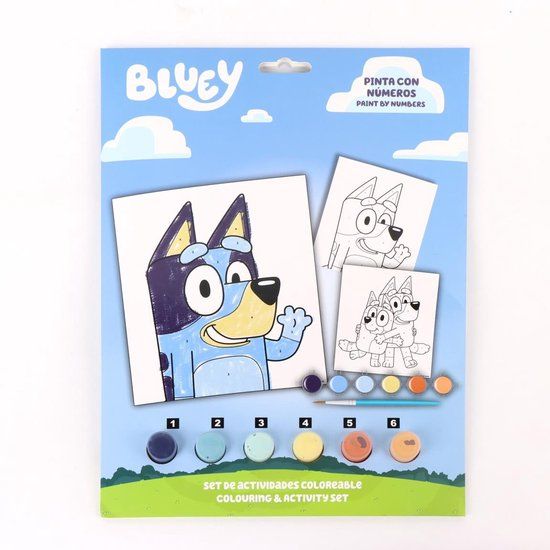 Disney Bluey Verf op Nummer Set Jongens – Schilderen op Nummer – Inclusief Verf & Penseel – Creatief Knutselen Meisjes – Ideaal Cadeau