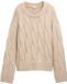 Tom Tailor - Losse gebreide trui met kabelpatroon - Maat M - soft taupe melange