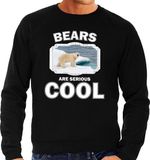 Bellatio Decorations Bears are serious cool Dieren ijsberen sweater zwart heren - cadeau sweater ijsbeer/ ijsberen liefhebber S