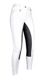 HKM Rijbroek -Basic Belmtex Grip- 3/4 z Kledingmaat 34 Wit/zwart Katoen Vrouwen Volwassenen